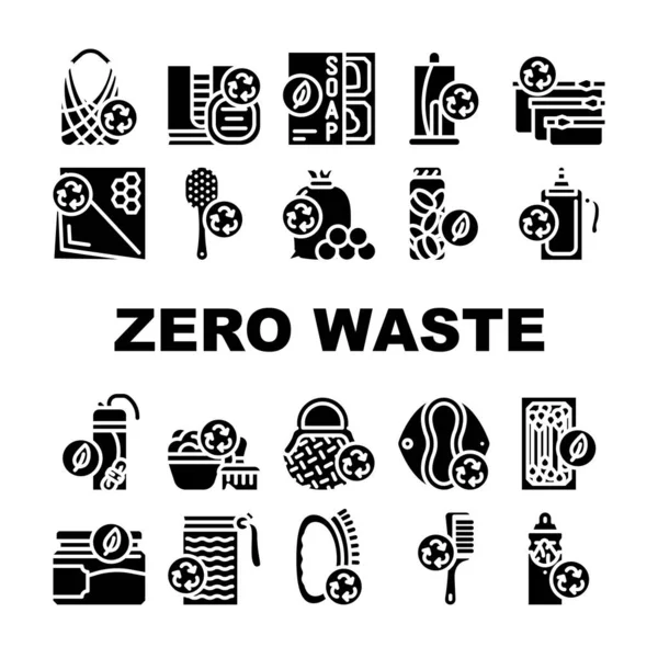 Zero Waste Collection Icons Set Vector — стоковый вектор