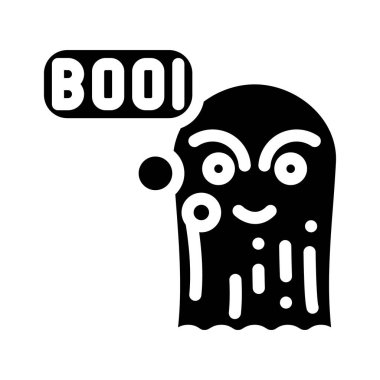 hayalet korkusu simge vektör illüstrasyonu