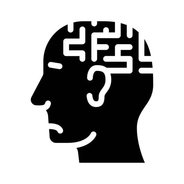 Лабіринт невроз гліф значок Векторні ілюстрації — стоковий вектор