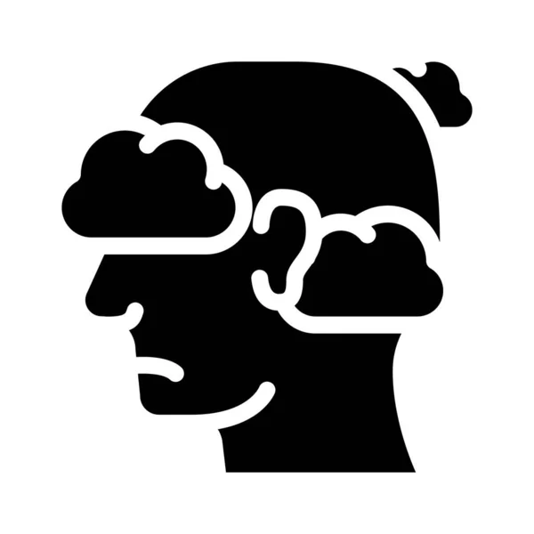 Πετούν σε σύννεφα νεύρωση glyph εικονίδιο διανυσματική απεικόνιση — Διανυσματικό Αρχείο