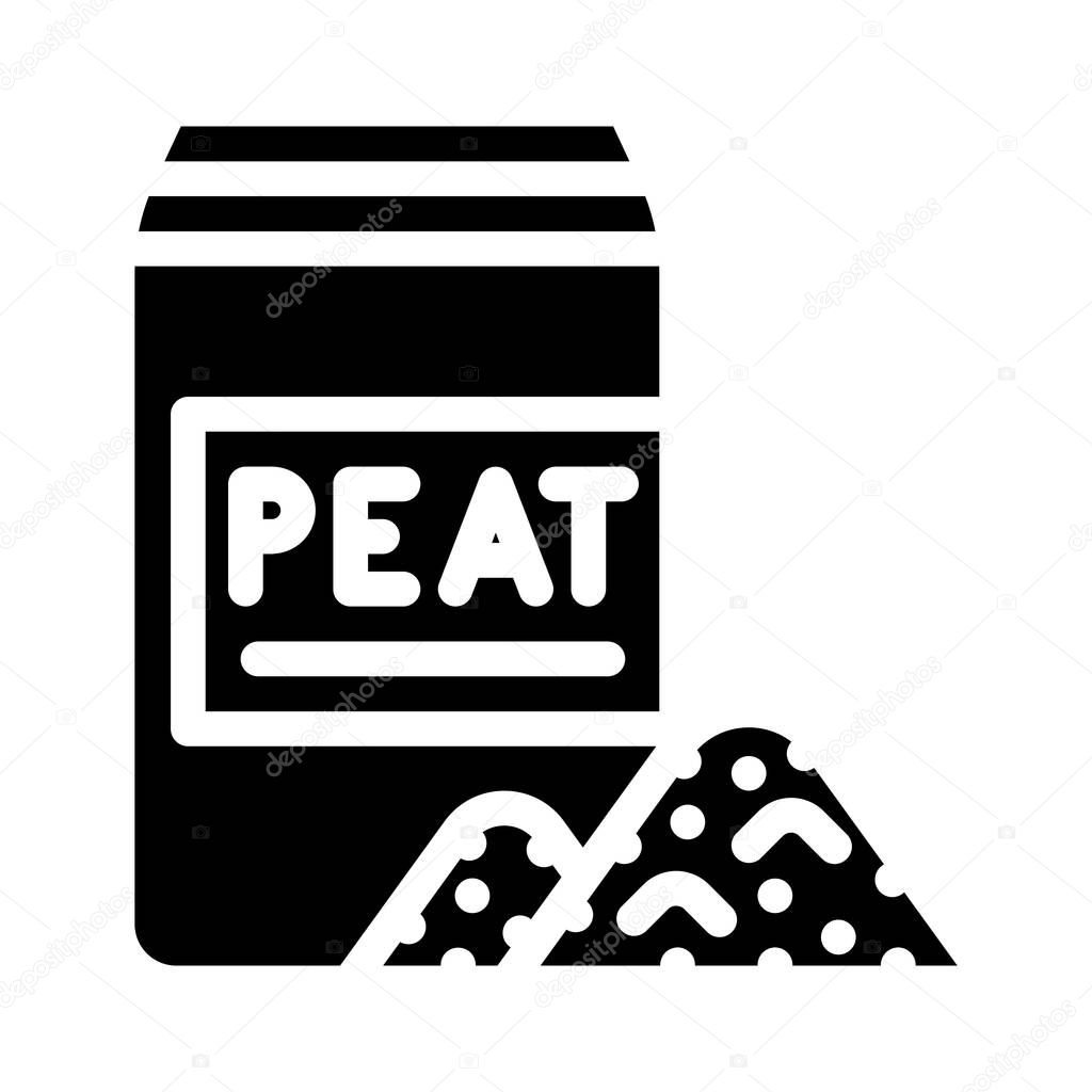 bag of peat glyph icon vector illustration