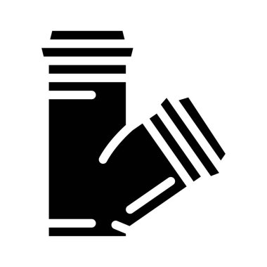 polipropilen plastik boru glifleri simge vektör çizimi