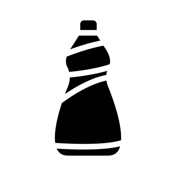 Contenitore per detergenti da materiale plastico glyph icona vettoriale illustrazione — Vettoriale Stock