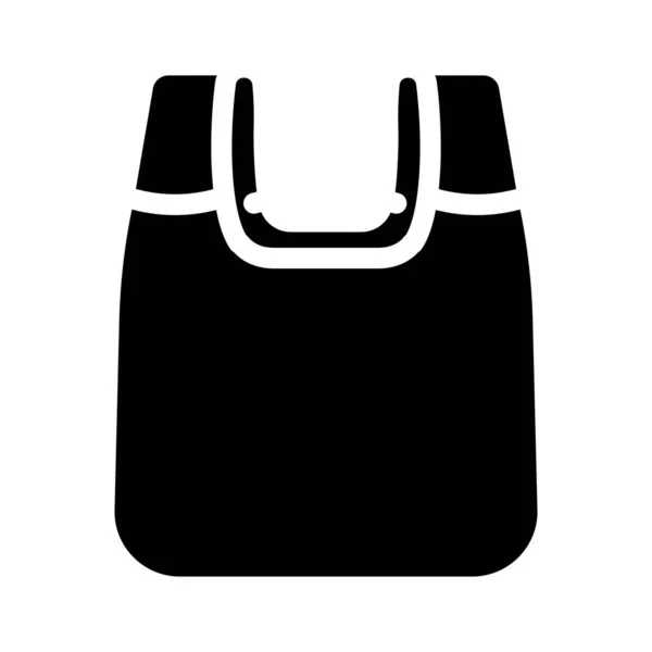 Bolsa de material plástico glifo icono vector ilustración — Vector de stock