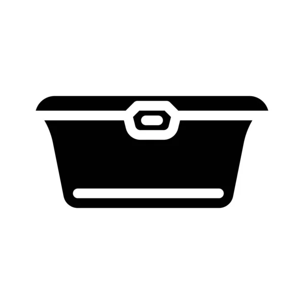 Verpakking van levensmiddelen plastic container glyph pictogram vector illustratie — Stockvector