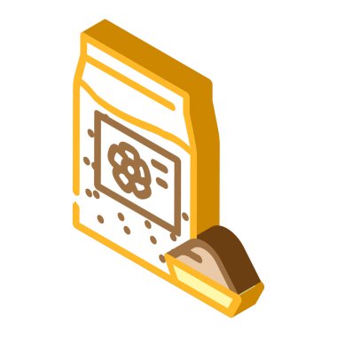 Flax gluten içermeyen izometrik ikon vektör çizimi