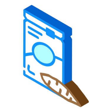 Cassava gluten içermeyen izometrik ikon vektör çizimi