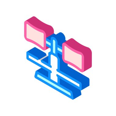 bacak desteği jimnastik ekipmanı izometrik ikon vektör çizimi