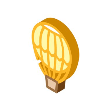 Hidrojen hava balonu izometrik ikon vektör çizimi