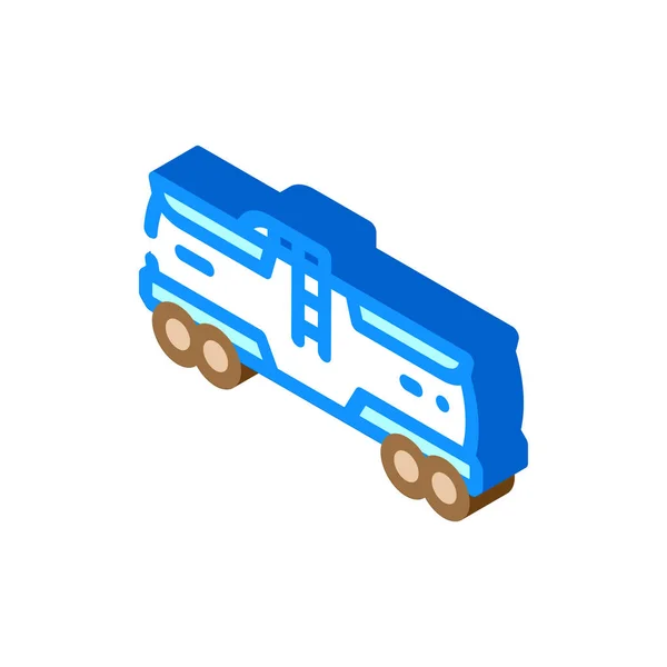 Eisenbahntank Wasserstoff Transport isometrisches Symbol Vektor Illustration — Stockvektor