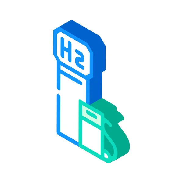 Illustrazione vettoriale icona isometrica stazione di servizio idrogeno — Vettoriale Stock
