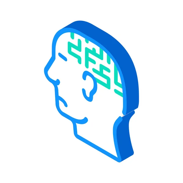 Labyrint neuros isometrisk ikon vektor illustration — Stock vektor