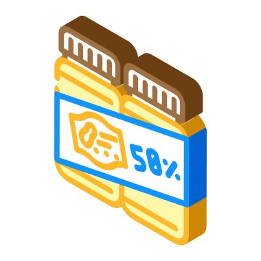 Fıstık ezmesi şişeleri izometrik ikon vektör illüstrasyonu indirimi