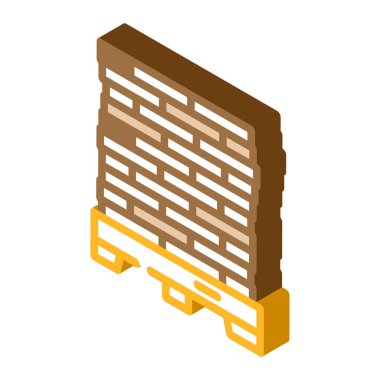 palet peat izometrik ikon vektör çizimi