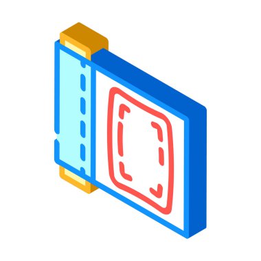 streç film plastik izometrik ikon vektör çizimi