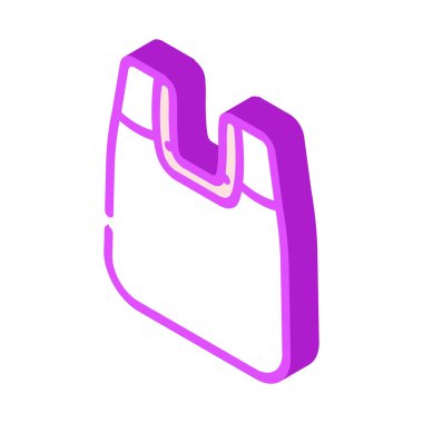 torba plastik materyal izometrik ikon vektör illüstrasyonu