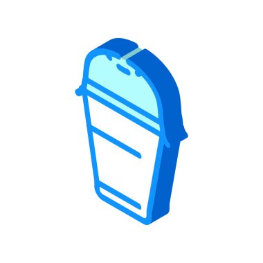 plastik bardak izometrik vektör illüstrasyonunu iç