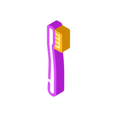 diş fırçası plastik aksesuar izometrik ikon vektör çizimi