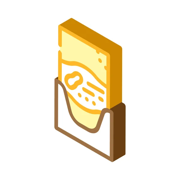 Sachet sac avec icône isométrique beurre d'arachide illustration vectorielle — Image vectorielle