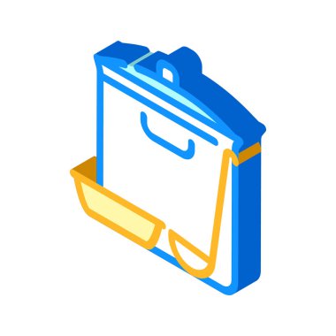 çorba tavası kantini mutfak aletleri izometrik ikon vektör çizimi