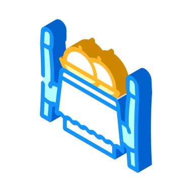 Düğün günü konukları için tablo izometrik ikon vektör çizimi