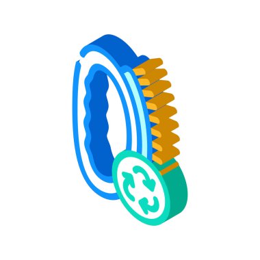 fırça sıfır atık izometrik ikon vektör çizimi