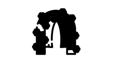 çiçek kemeri siyah simge canlandırması