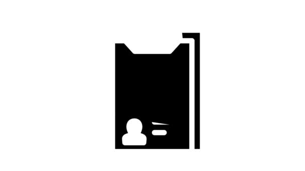 Lista de convidados glifo ícone animação — Vídeo de Stock