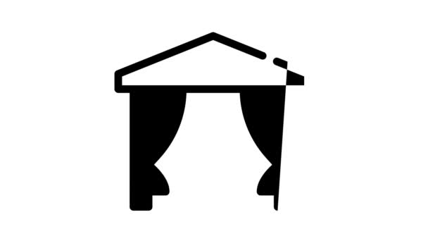 Stan s tabulkou pro pojídání černé ikony animace — Stock video