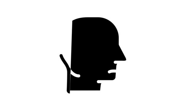Сопливый нос черная икона анимации — стоковое видео