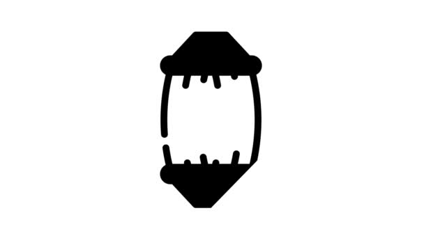 Herramienta de la hamaca animación icono negro — Vídeos de Stock