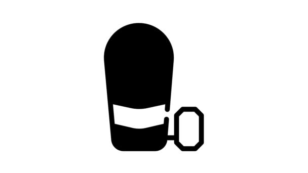 Bolsa de dormir climatizada negro icono de animación — Vídeo de stock
