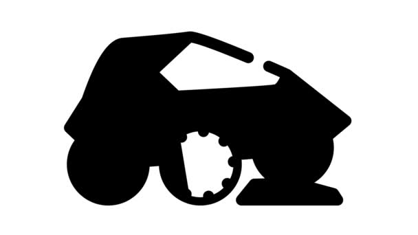 Off-road auto zwart pictogram animatie — Stockvideo