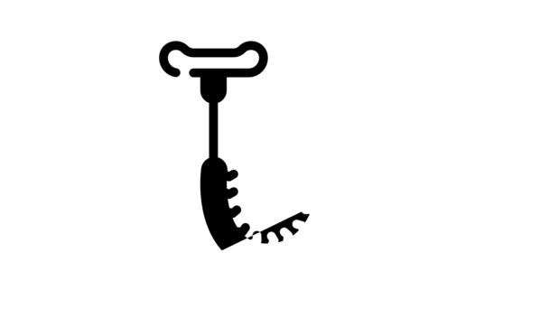 Chainsaw tool black icon animation — Stock Video
