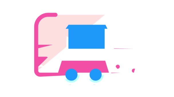 Food truck cor ícone animação — Vídeo de Stock