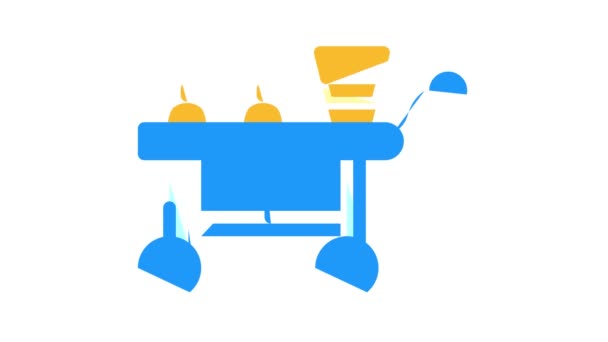 Cart catering service color icon animation — Stock Video