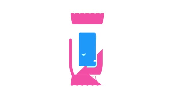 Natte servetten kleur pictogram animatie — Stockvideo