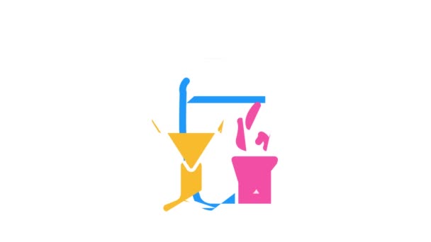 Alcohol dranken kleur pictogram animatie — Stockvideo