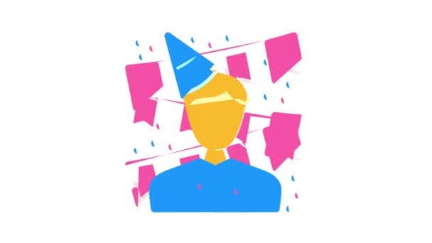 Geburtstag Feier Farbe Symbol Animation — Stockvideo