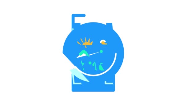 Armband-Tracker mit Uhr-Farb-Icon-Animation — Stockvideo