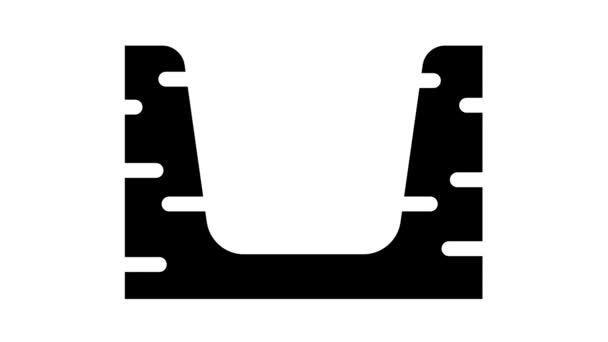 Schachtel Servietten Glyphensymbol Animation — Stockvideo