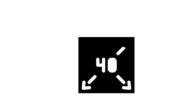 Verschillende maten servetten glyph pictogram animatie — Stockvideo