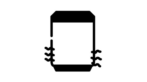 Luchtverwarming zwart pictogram animatie — Stockvideo