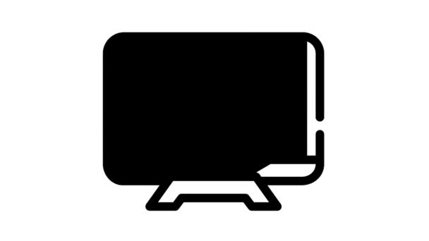 Monitor con la cámara de vídeo negro icono de animación — Vídeo de stock