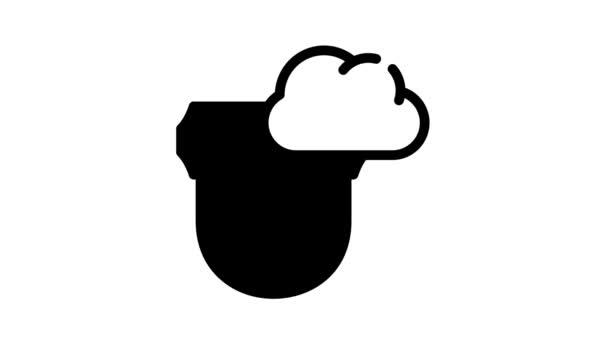 Cloud service for video camera black icon animation — Stock Video