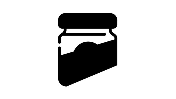 Botella de vidrio negro icono de animación — Vídeos de Stock