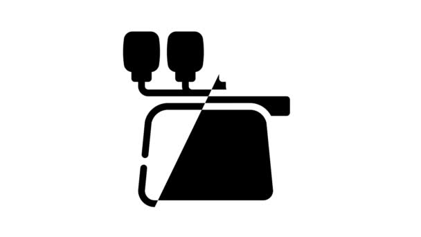 Equipo de electroterapia animación icono negro — Vídeo de stock