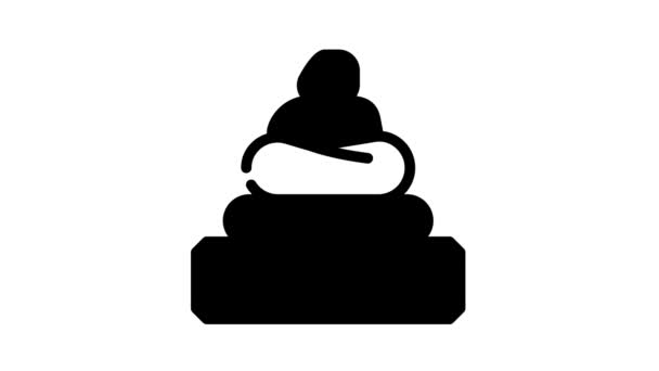 Stone for relax massage black icon animation — Stock Video