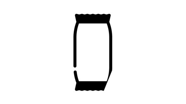 Paquete de servilleta negro icono de animación — Vídeo de stock