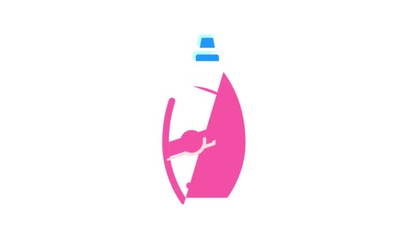 Liquid Waschen Seife Flasche Farbe Symbol Animation — Stockvideo